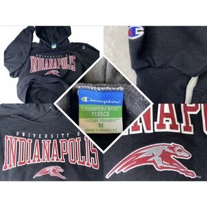 University Indianapolis Greyhounds Hoodie UIndy Champion Eco Fleece Med Stitched